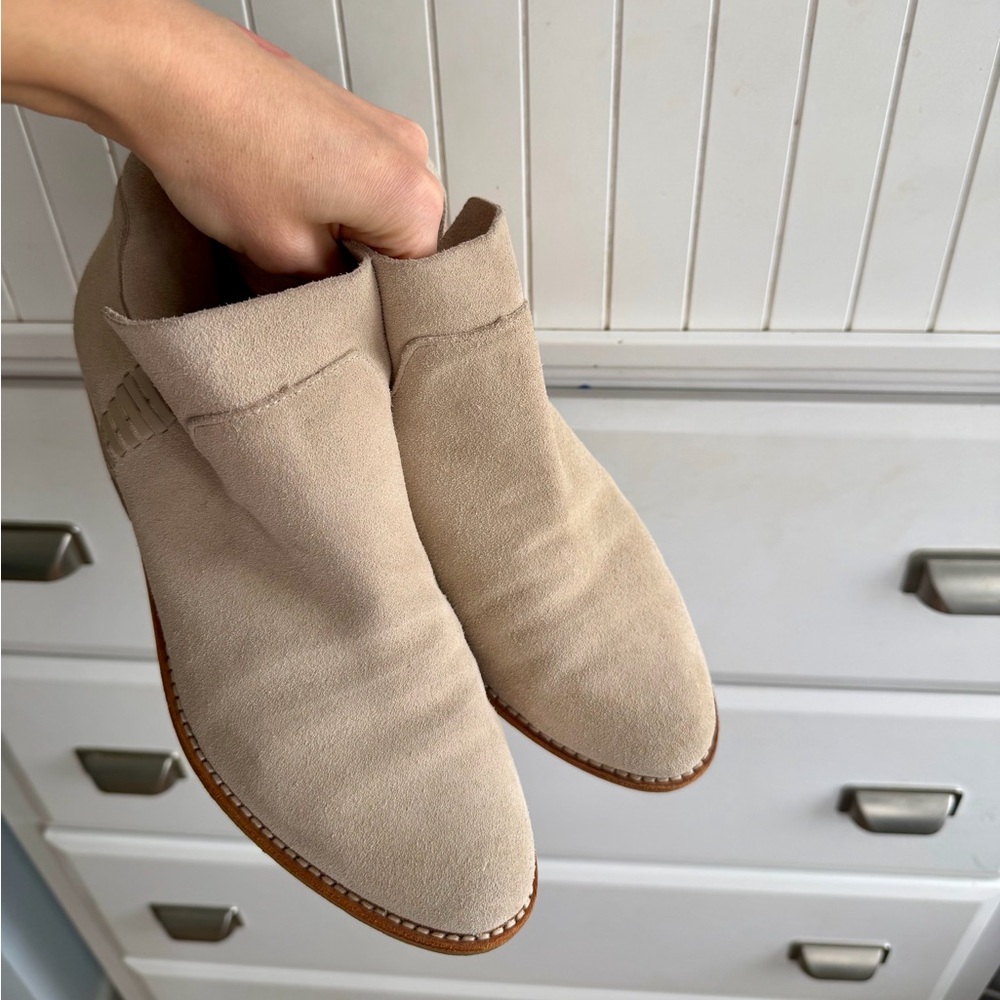 Dolce Vita Beige Suede Ankle Booties